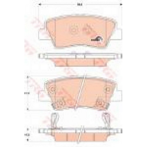 FREN BALATASI ARKA HYUNDAI ACCENT IV SEDAN 1.4-1.6 10-, 1.6 CRDİ 10-, ELANTRA SEDAN 1.6 CRDİ 05-11, İ10 1.0-1.2 13-, 1.0 LPG 14-, İ20 COUPE 1.0 T-GDİ 16-, İ30 1.4 11-15, 1.6 11-16, 1.6 GDİ 11-16, 1.4-