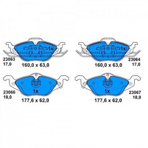 0986TB2044 ÖN BALATA ASTRA G 1.2-1.4-1.6-1.7D-1.8-2.0D 98-05 ZAFIRA 1.8-2.0D 16V 98-05