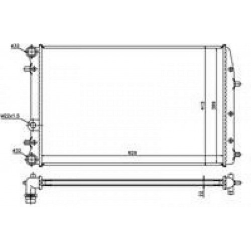 RADYATÖR POLO-IBIZA IV-FABIA-CORDOBA-1.2-1.4-1.6-1.4TDI-1.9TDI AC KLİMASIZ MEK OTOM 630x415x23