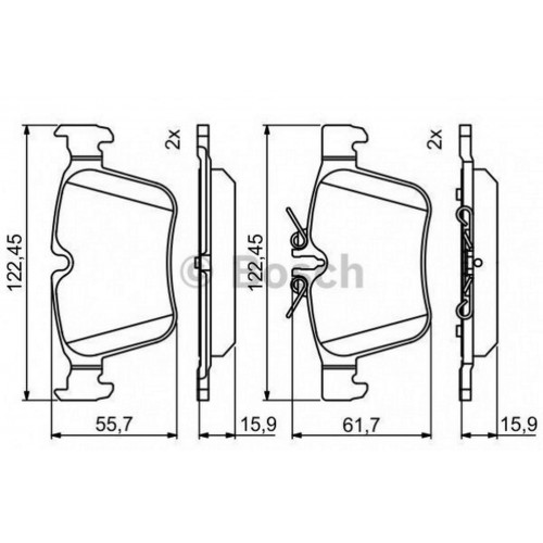 FREN BALATASI ARKA MERCEDES-BENZ C SERİSİ C 220 BLUETEC D 14-18, C 220 D COUPE 15-18, C 180 14-, C 200 13-18