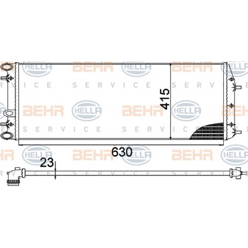 8MK376717-704 RADYATÖR VW POLO-IBIZA IV 1.2-1.2 12V-1.4 16V 02-09 630x415x23 AC KLİMASIZ OTOM MEK