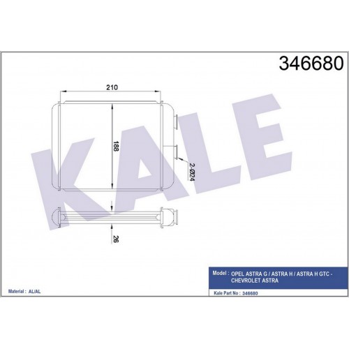 KALORİFER RADYATÖRÜ BRAZİNG ASTRA F-ASTRA G-ASTRA H YÜZÜKLÜ MEK OTOM 208x183x26