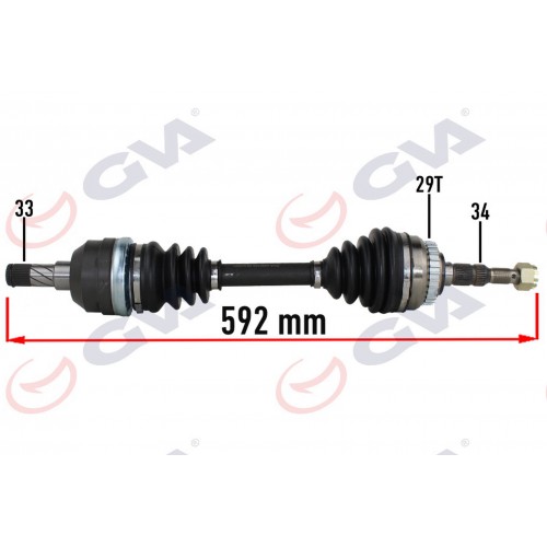 KOMPLE AKS SOL OPEL VECTRA A 1.8-2.0 88-95 -ASTRA F 92-98 -CALIBRA A 89-97 ABS Lİ 29DİŞ 592mm