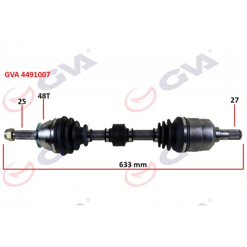 KOMPLE AKS SOL ACCENT ERA 06 1.5 CRDİ ABS Lİ 48DİŞ 633mm