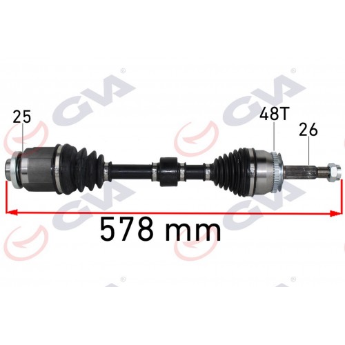 KOMPLE AKS SAĞ GETZ 1.5 CRDİ 03-09 ABS Lİ 48DİŞ 578mm