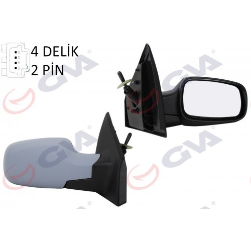 DIŞ DİKİZ AYNASI SAĞ CLIO 06 MEKANİK ISITMALI SENSÖRLÜ ASTARLI KONVEKS 2 FİŞ VM-6136PSR