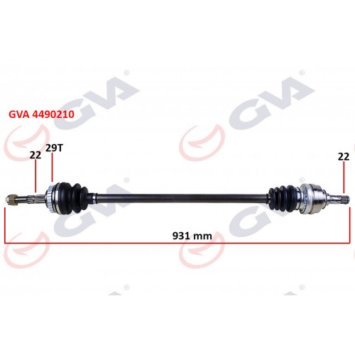 KOMPLE AKS SAĞ CORSA C-COMBO 1.3 CDTI-1.7DTI 00-06 29 DİŞ ABS Lİ 931mm