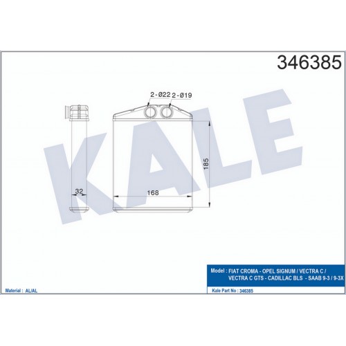 KALORİFER RADYATÖRÜ VECTRA C 02 SIGNUM 03 Z18XER 185x169