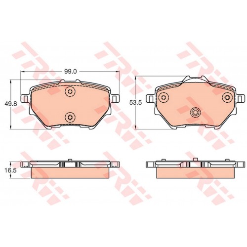 ARKA BALATA C4 PİCASSO II-C4 GRAND PİCASSO II 1.6 VTİ-1.6 THP 13 P308 FREN DİSKİ ÇAPI: 268mm İÇİN