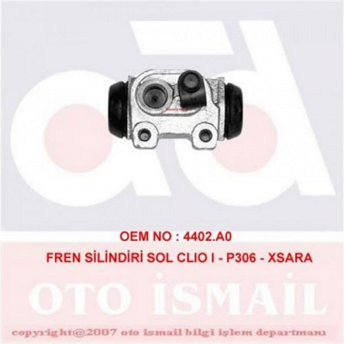 FREN SİLİNDİRİ SOL CLIO 1.1-1.2-1.4 91-98 -P306 1.1-1.4-1.6 93-01 - 20.64mm