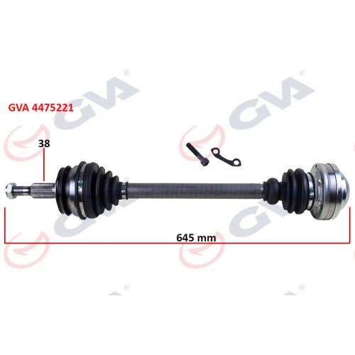 KOMPLE AKS SOL TRANSPORTER T5 1.9 TDI 03-11 645mm AXB-AXC