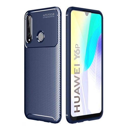 Newface Huawei Y6P Kılıf Focus Karbon Silikon - Lacivert