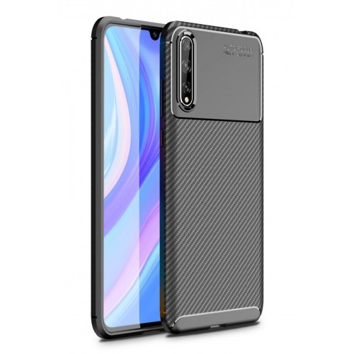 Newface Huawei Y8P Kılıf Focus Karbon Silikon - Siyah