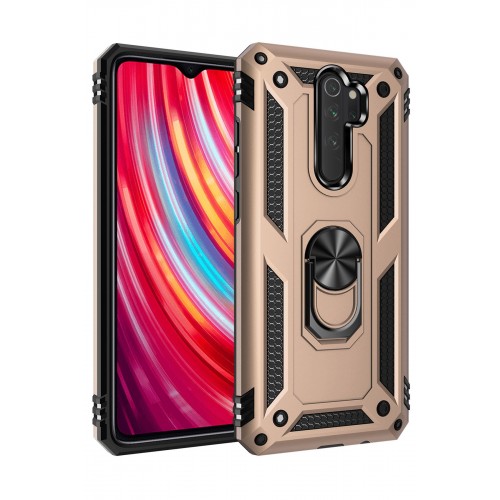 Newface Xiaomi Redmi Note 8 Pro Kılıf Sofya Yüzüklü Silikon Kapak - Gold