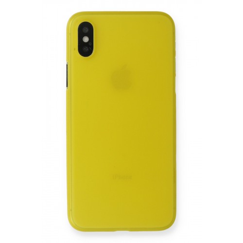 Newface iPhone XS Max Kılıf PP Ultra İnce Kapak - Sarı