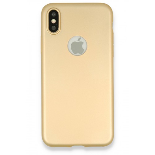 Newface iPhone XS Kılıf Premium Rubber Silikon - Gold