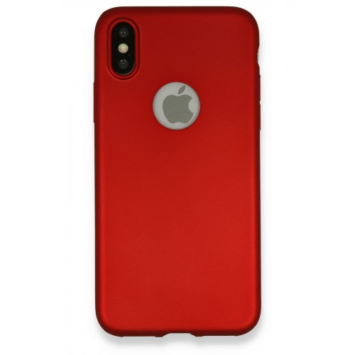 Newface iPhone XS Kılıf Premium Rubber Silikon - Bordo