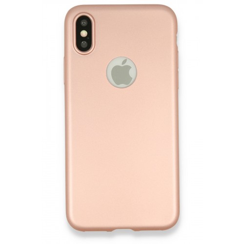 Newface iPhone XS Kılıf Premium Rubber Silikon - Rose Gold