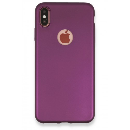 Newface iPhone XS Max Kılıf Premium Rubber Silikon - Mürdüm