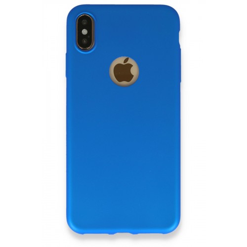 Newface iPhone XS Max Kılıf Premium Rubber Silikon - Mavi