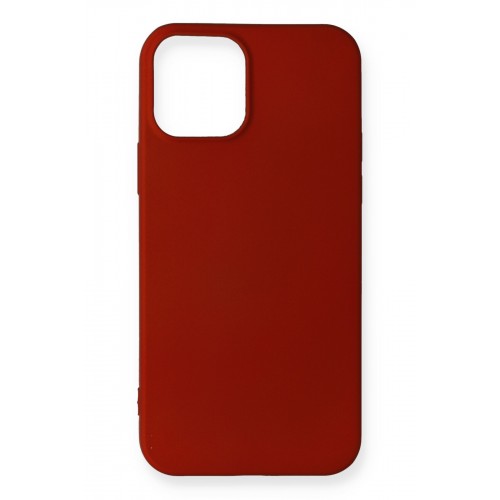 Newface iPhone 12 Mini Kılıf Premium Rubber Silikon - Bordo