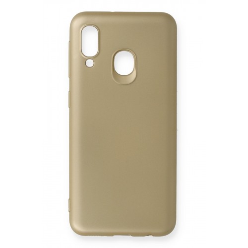 Newface Samsung Galaxy A20E Kılıf Premium Rubber Silikon - Gold