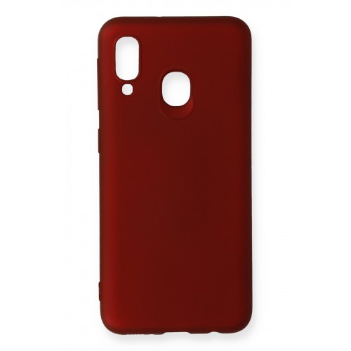 Newface Samsung Galaxy A20E Kılıf Premium Rubber Silikon - Bordo