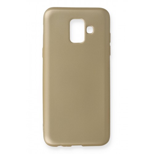 Newface Samsung Galaxy A6 2018 Kılıf Premium Rubber Silikon - Gold