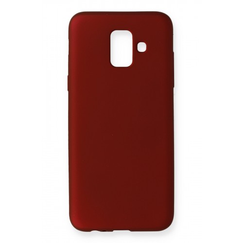 Newface Samsung Galaxy A6 2018 Kılıf Premium Rubber Silikon - Bordo