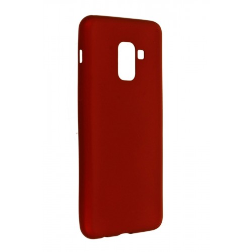 Newface Samsung Galaxy A8 2018 Kılıf Premium Rubber Silikon - Bordo