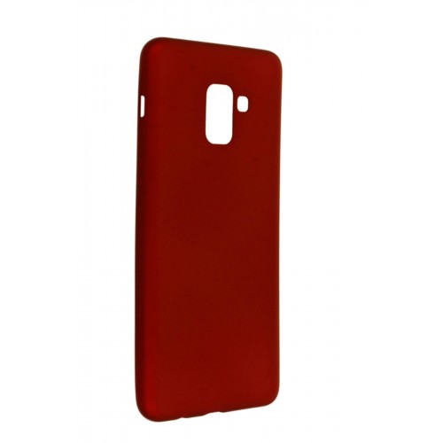 Newface Samsung Galaxy A8 Plus 2018 Kılıf Premium Rubber Silikon - Bordo