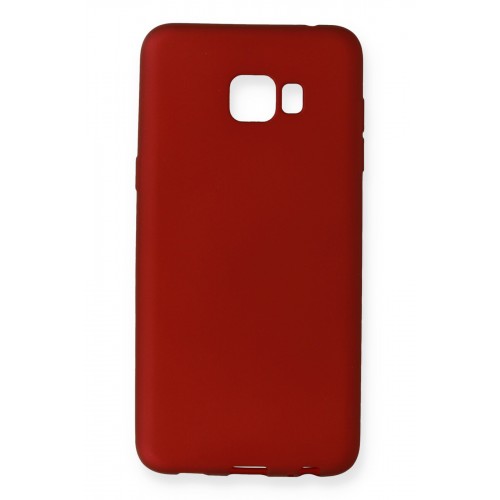 Newface Samsung Galaxy C7 Pro Kılıf Premium Rubber Silikon - Bordo