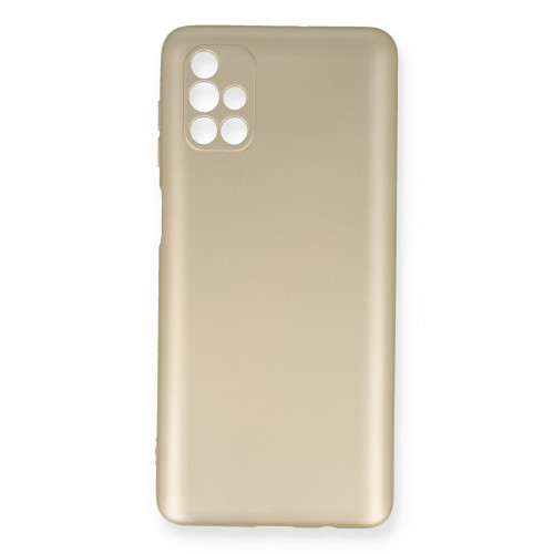 Newface Samsung Galaxy M51 Kılıf Premium Rubber Silikon - Gold