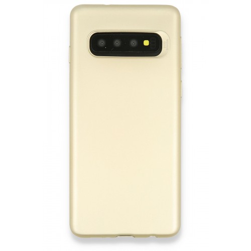 Newface Samsung Galaxy S10 Kılıf Premium Rubber Silikon - Gold