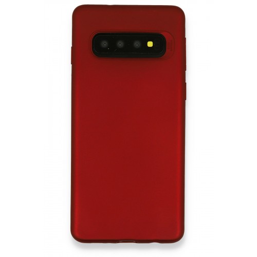 Newface Samsung Galaxy S10 Kılıf Premium Rubber Silikon - Bordo