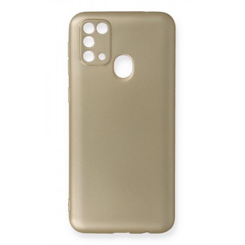 Newface Samsung Galaxy M31 Kılıf Premium Rubber Silikon - Gold