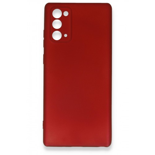 Newface Samsung Galaxy Note 20 Kılıf Premium Rubber Silikon - Bordo