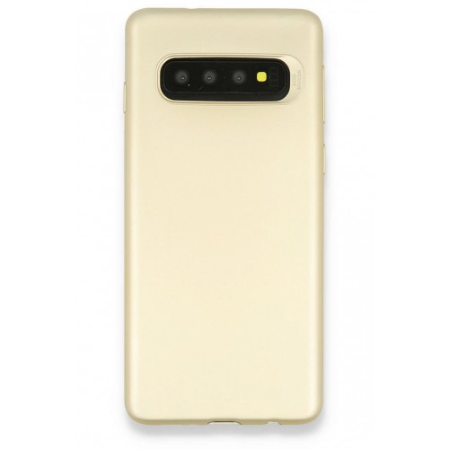 Newface Samsung Galaxy S10 Plus Kılıf Premium Rubber Silikon - Gold