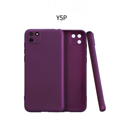 Newface Huawei Y5P Kılıf Premium Rubber Silikon - Mürdüm