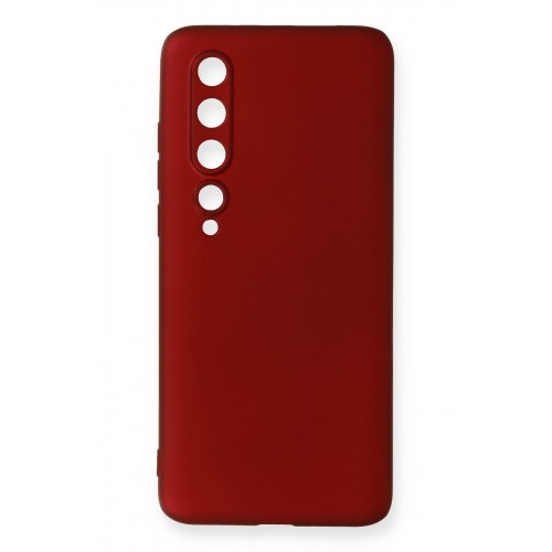 Newface Xiaomi Mi 10 Kılıf Premium Rubber Silikon - Bordo