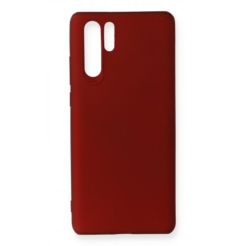 Newface Huawei P30 Pro Kılıf Premium Rubber Silikon - Bordo