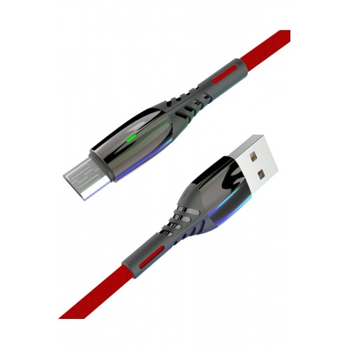 Konfulon S91 Ledli Micro USB Kablo 1M 2.4A - Kırmızı