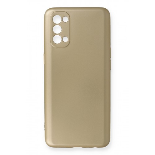 Newface Oppo Reno 4 Kılıf Premium Rubber Silikon - Gold