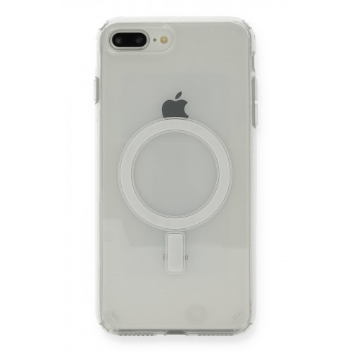 Newface iPhone 8 Plus Kılıf Magneticsafe Şeffaf Silikon - Şeffaf