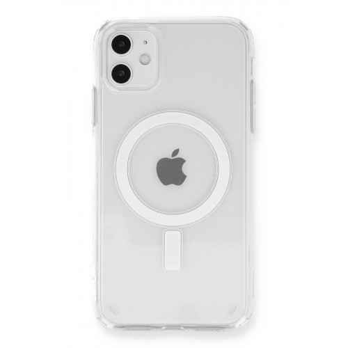 Newface iPhone 11 Kılıf Magneticsafe Şeffaf Silikon - Şeffaf