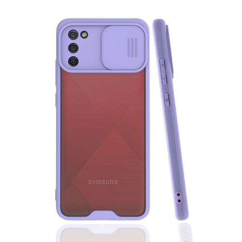 Newface Samsung Galaxy A02S Kılıf Platin Kamera Koruma Silikon - Lila