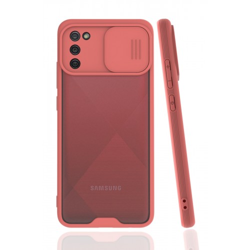 Newface Samsung Galaxy A02S Kılıf Platin Kamera Koruma Silikon - Pembe