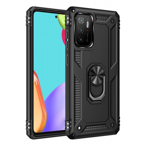 Newface Xiaomi Pocophone M3 Kılıf Sofya Yüzüklü Silikon Kapak - Siyah