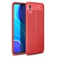 Newface Xiaomi Redmi 9A Kılıf Focus Derili Silikon - Kırmızı