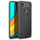 Newface Xiaomi Redmi 9C Kılıf Focus Derili Silikon - Siyah